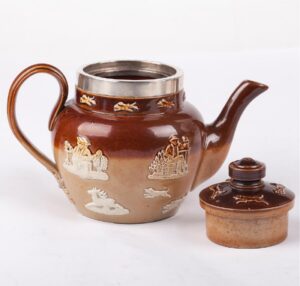 Unusual silver and faience tea-set by Faberge — image 2