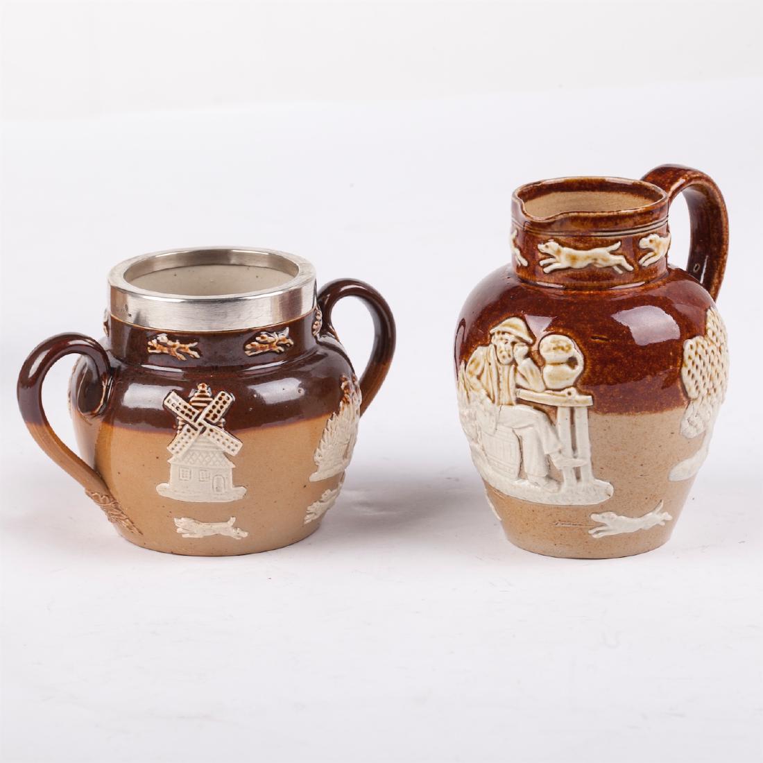 Unusual silver and faience tea-set by Faberge — image 3