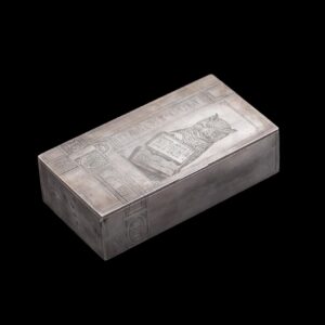 Russian silver-gilt cigar box "Let's smoke! — image 1