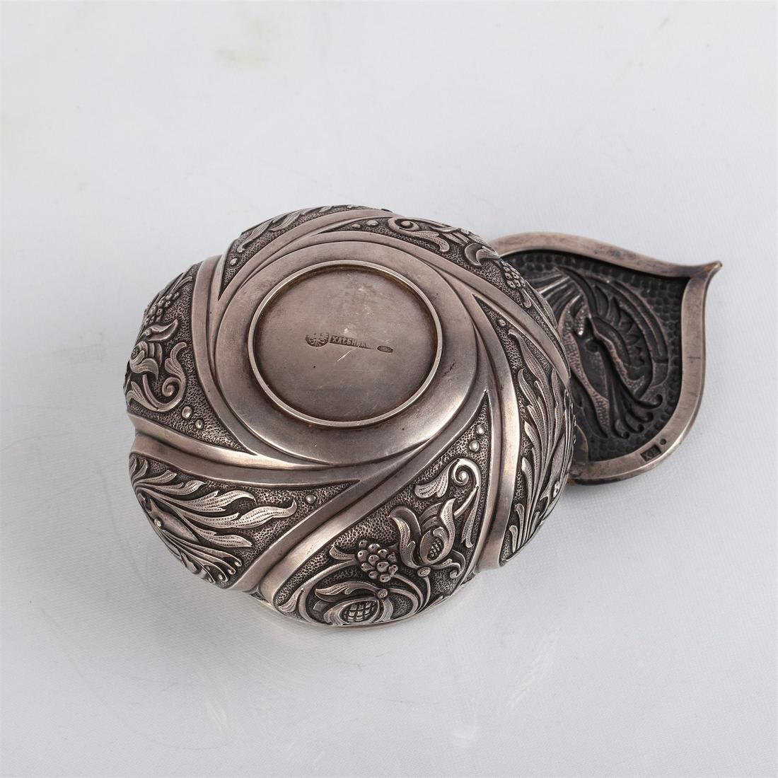 Unusual cast-silver kovsh. I. Khlebnikov — image 3