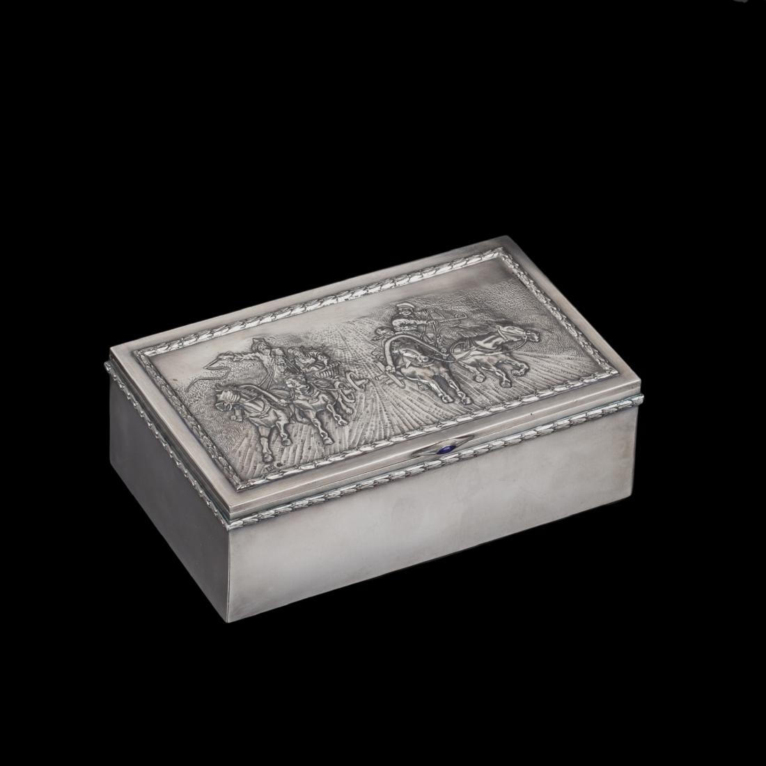 Russian cigar box "On the Way To a Fair" — image 1