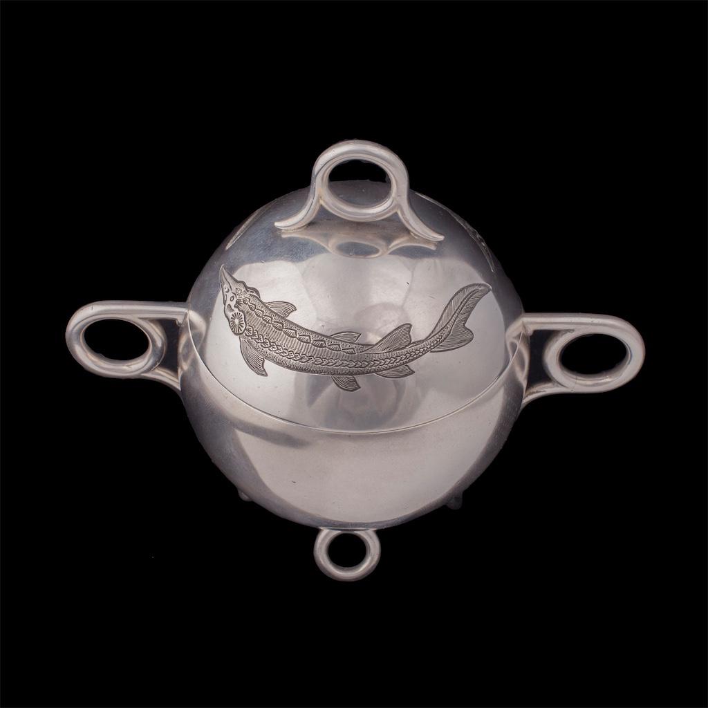 An unusual Faberge silver-gilt caviar bowl — image 1