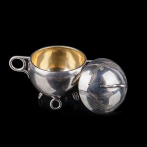 An unusual Faberge silver-gilt caviar bowl — image 2