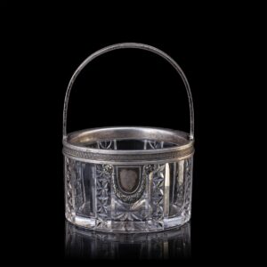 A Faberge silver and crystal candy bowl — image 1