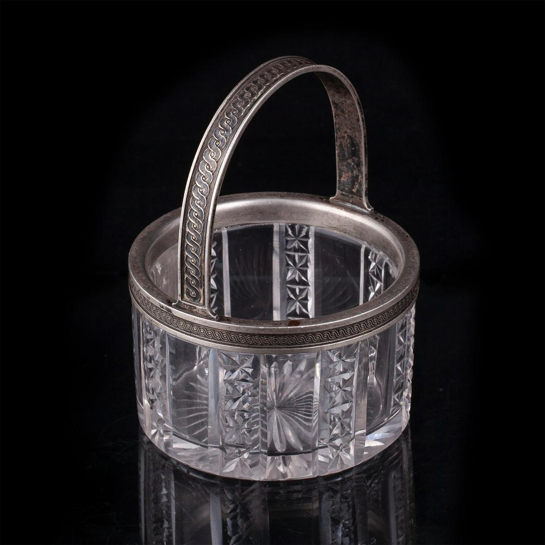 A Faberge silver and crystal candy bowl — image 2