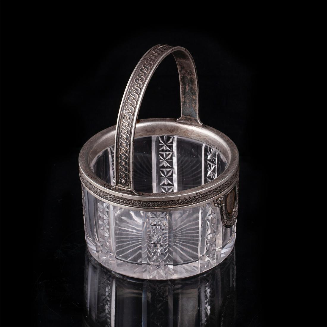 A Faberge silver and crystal candy bowl — image 3