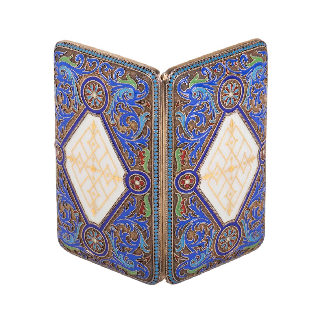 Russian silver-gilt enamel cigarette case — image 2