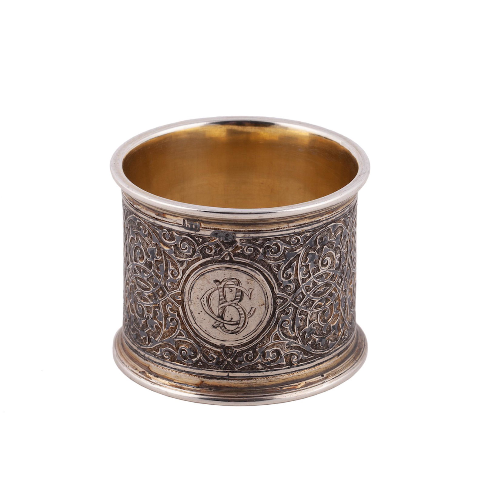 A Russian silver-gilt and niello napkin ring — image 2