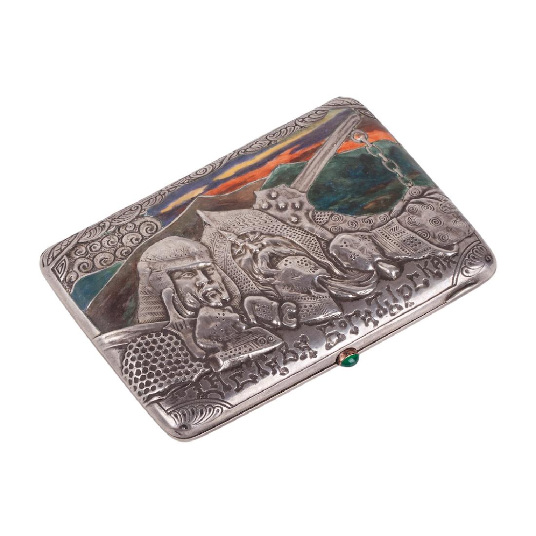 Russian silver cigarette case — image 1