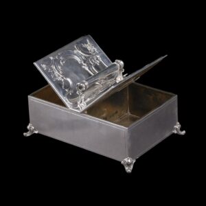 Rare silver-gilt double lid cigar box by Faberge — image 2