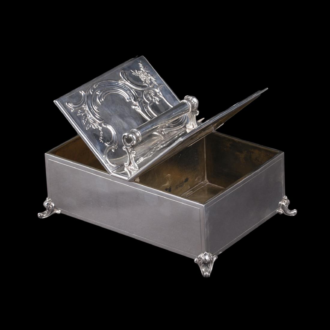 Rare silver-gilt double lid cigar box by Faberge — image 2