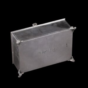 Rare silver-gilt double lid cigar box by Faberge — image 3