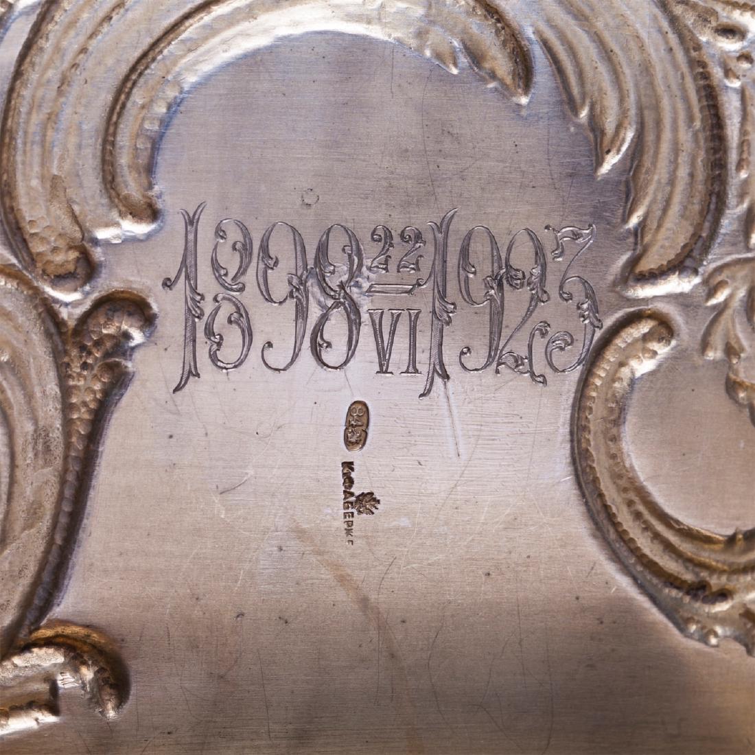 Rare silver-gilt double lid cigar box by Faberge — image 5