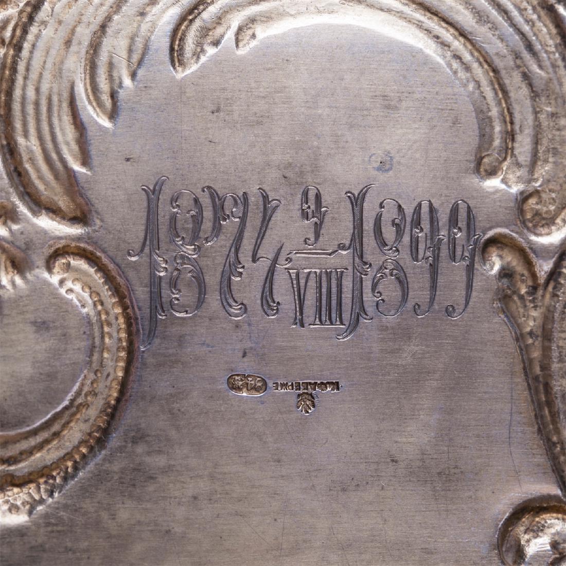 Rare silver-gilt double lid cigar box by Faberge — image 6