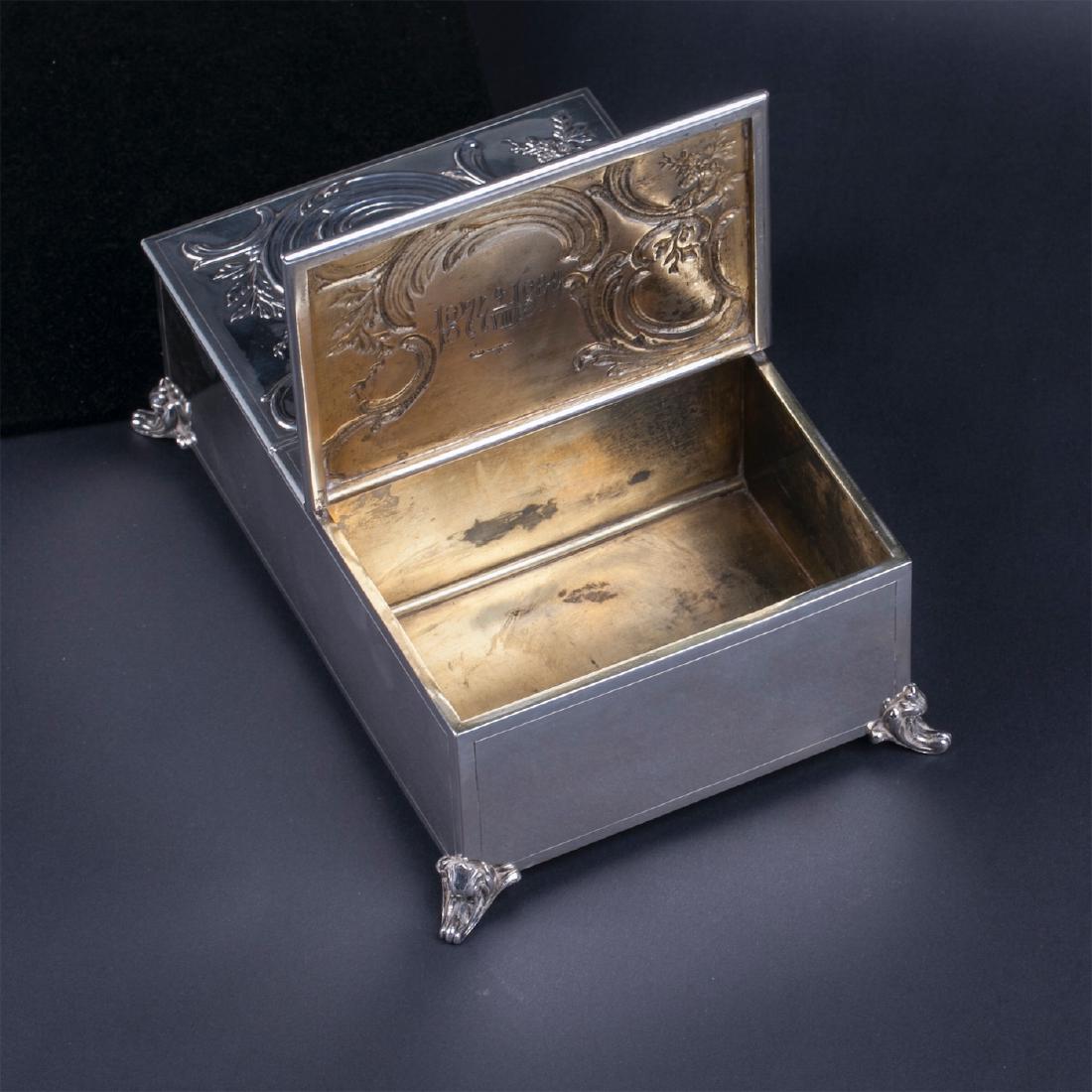 Rare silver-gilt double lid cigar box by Faberge — image 7