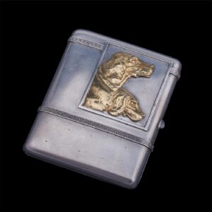 Unusual silver-gilt Faberge cigarette case — image 1