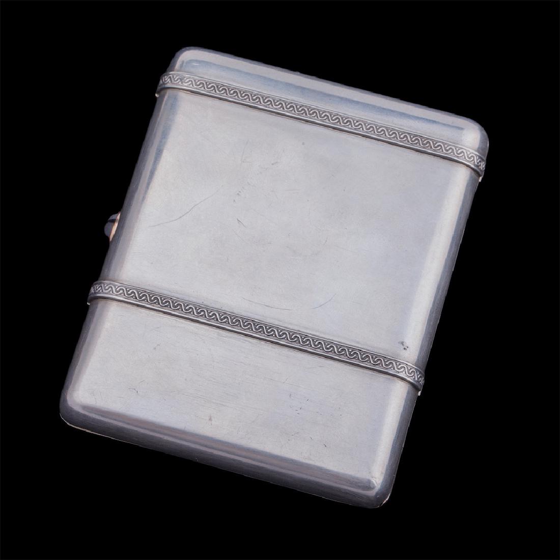Unusual silver-gilt Faberge cigarette case — image 2