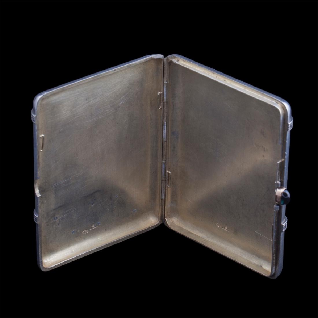 Unusual silver-gilt Faberge cigarette case — image 3