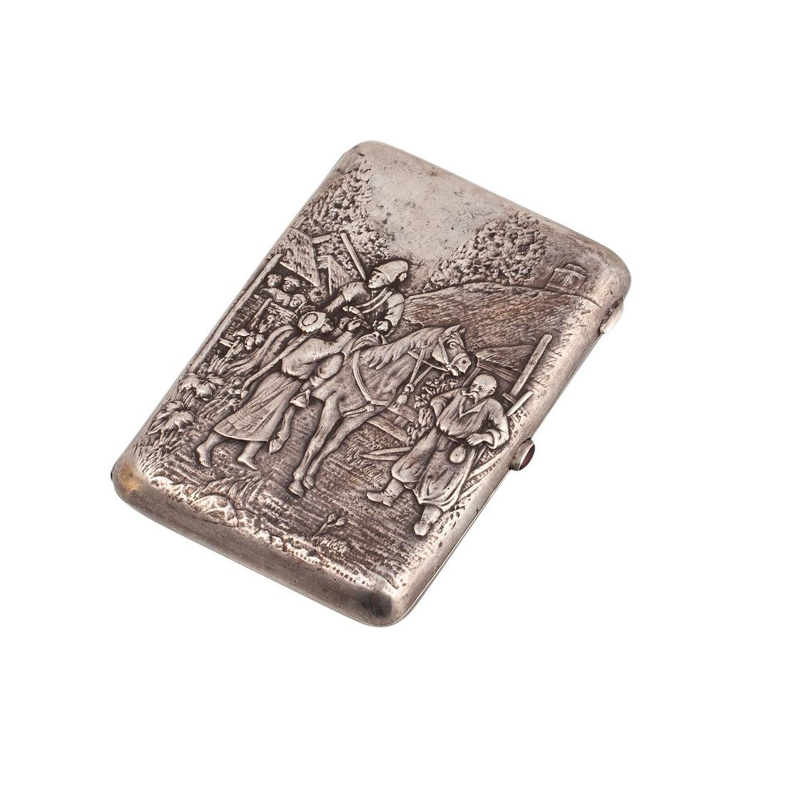 A Russian silver-gilt cigarette case. Moscow — image 1