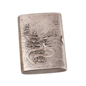An elegant Faberge silver-gilt cigarette case — image 1