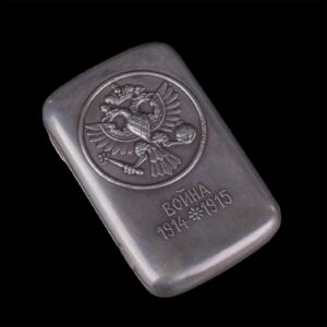 Faberge silver cigarette case with double-head eagle — image 1
