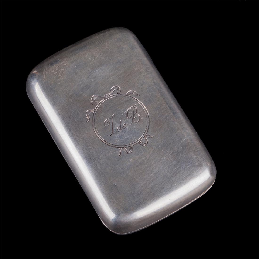 Faberge silver cigarette case with double-head eagle — image 2
