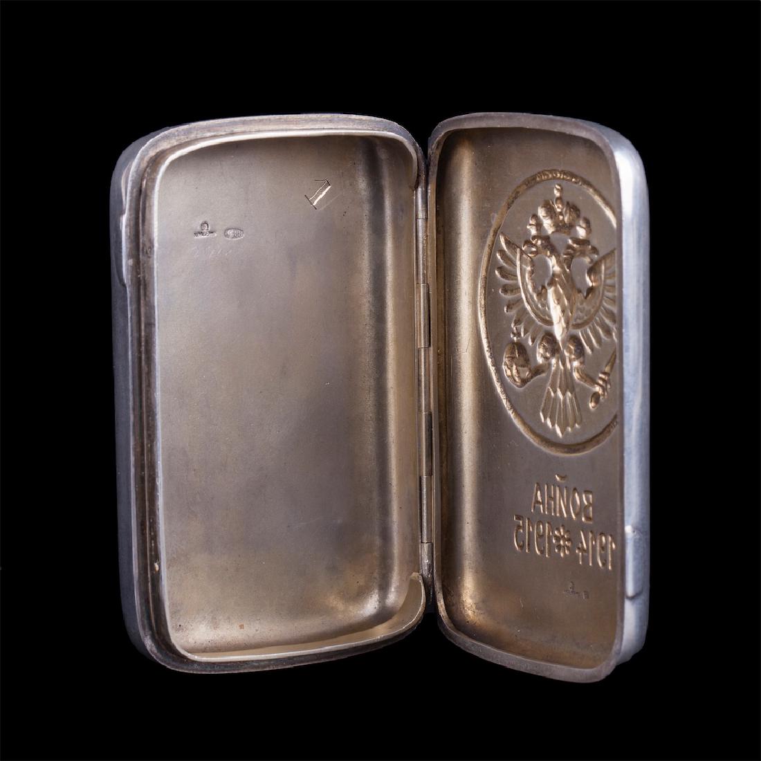 Faberge silver cigarette case with double-head eagle — image 3