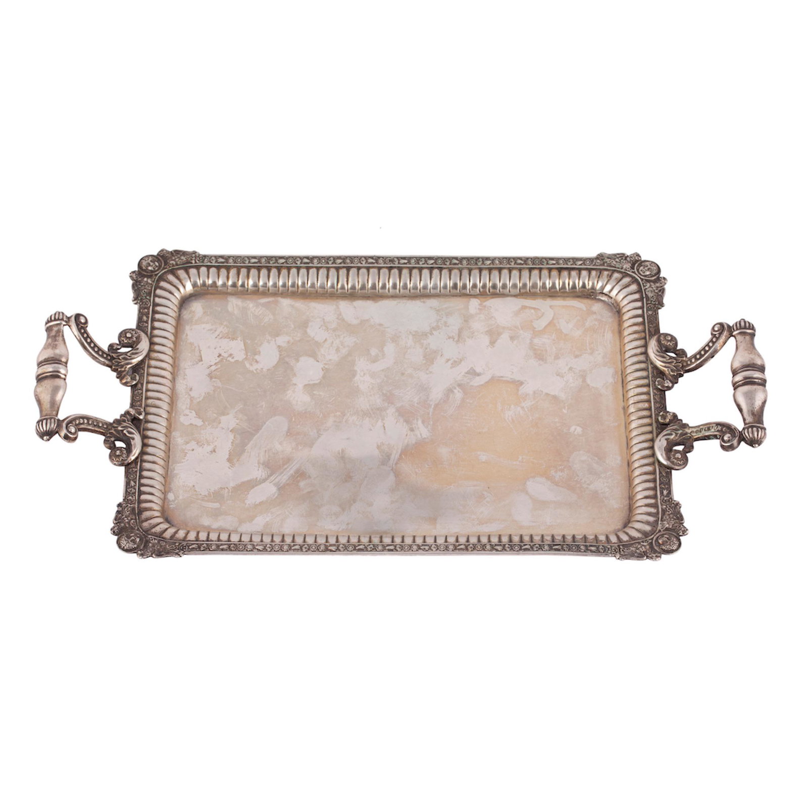 A Russian silver-gilt tray. Sazikov — image 1