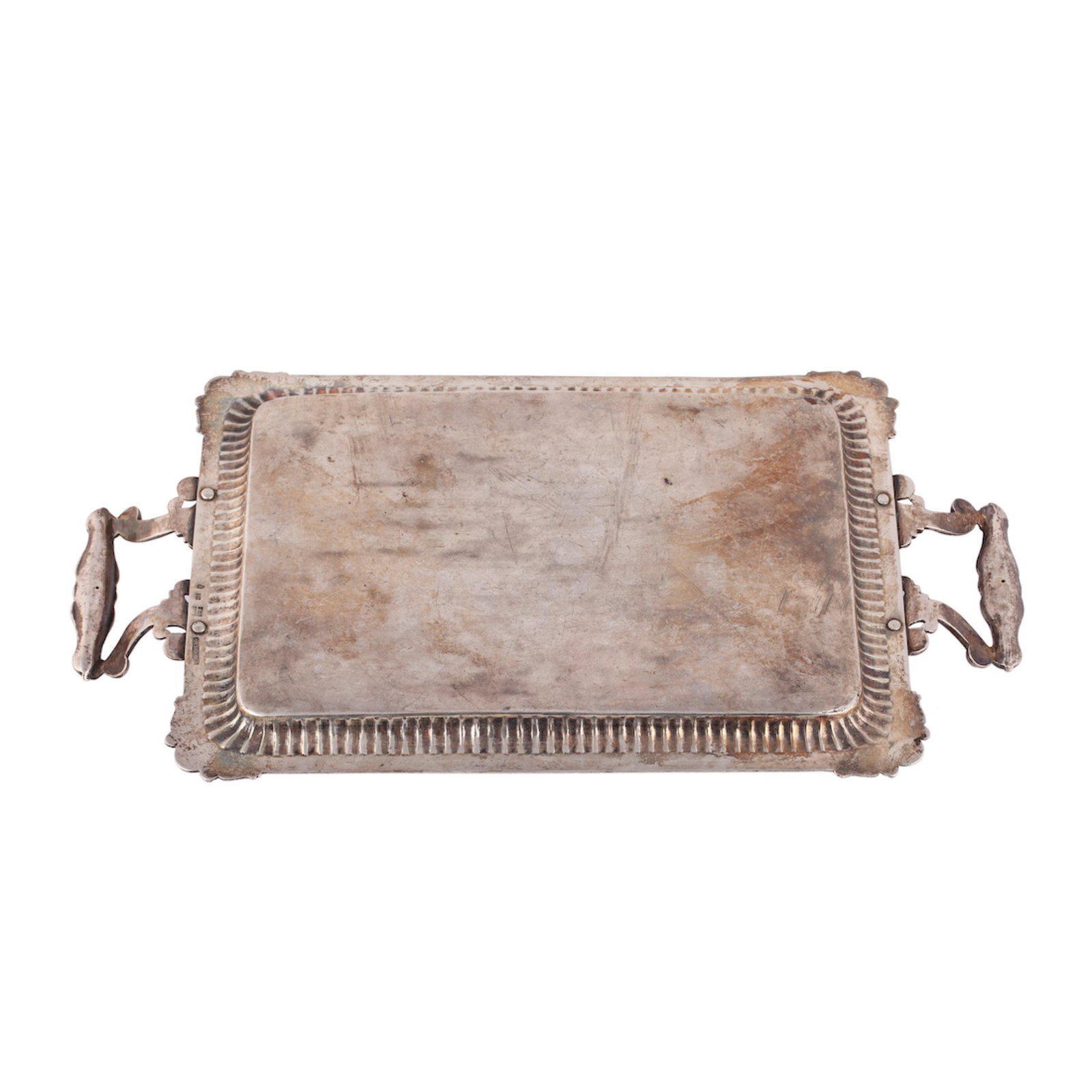 A Russian silver-gilt tray. Sazikov — image 3