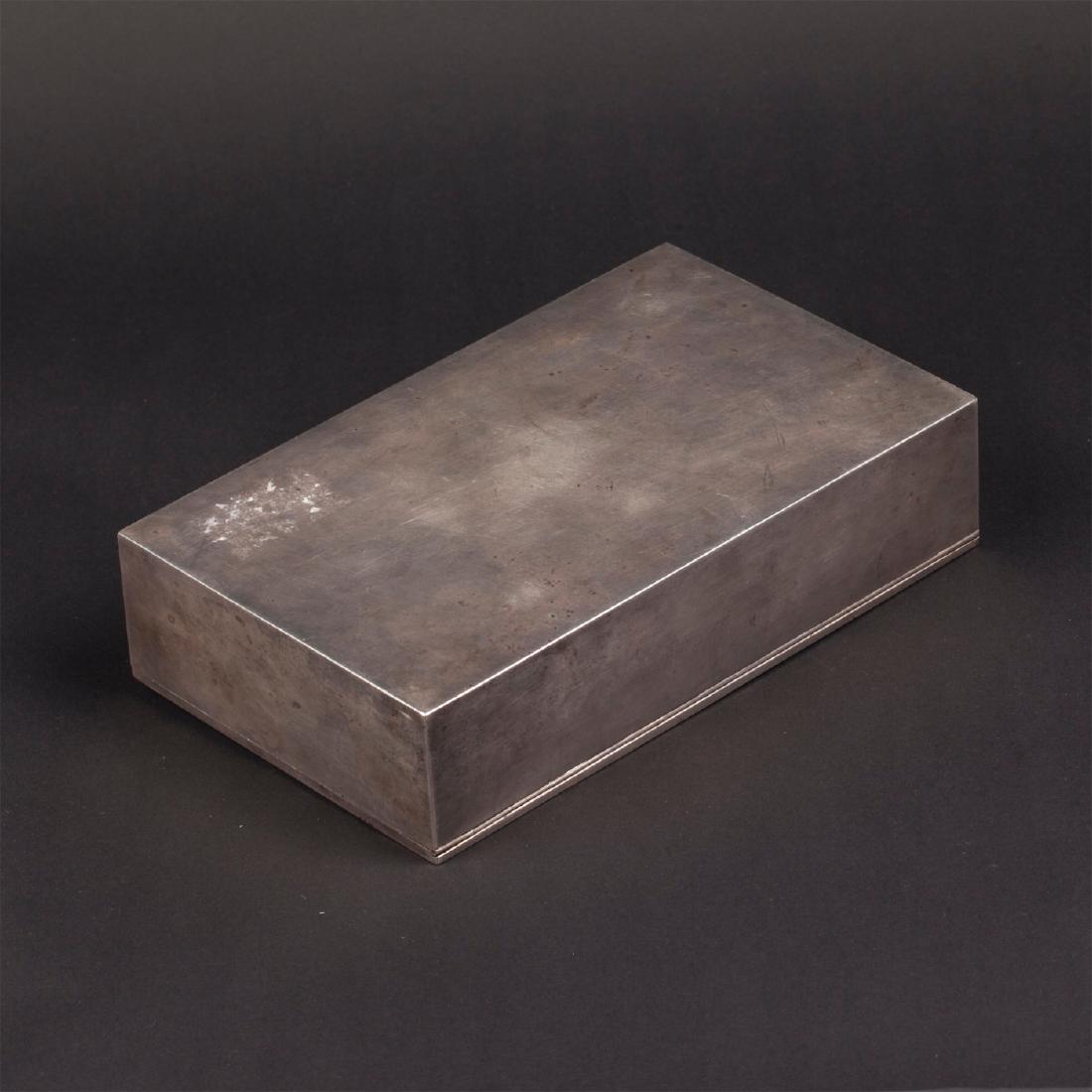 Russian cast silver-gilt cigar box "Boar Hunt" — image 4