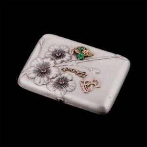 Elegant Faberge silver cigarette case — image 1