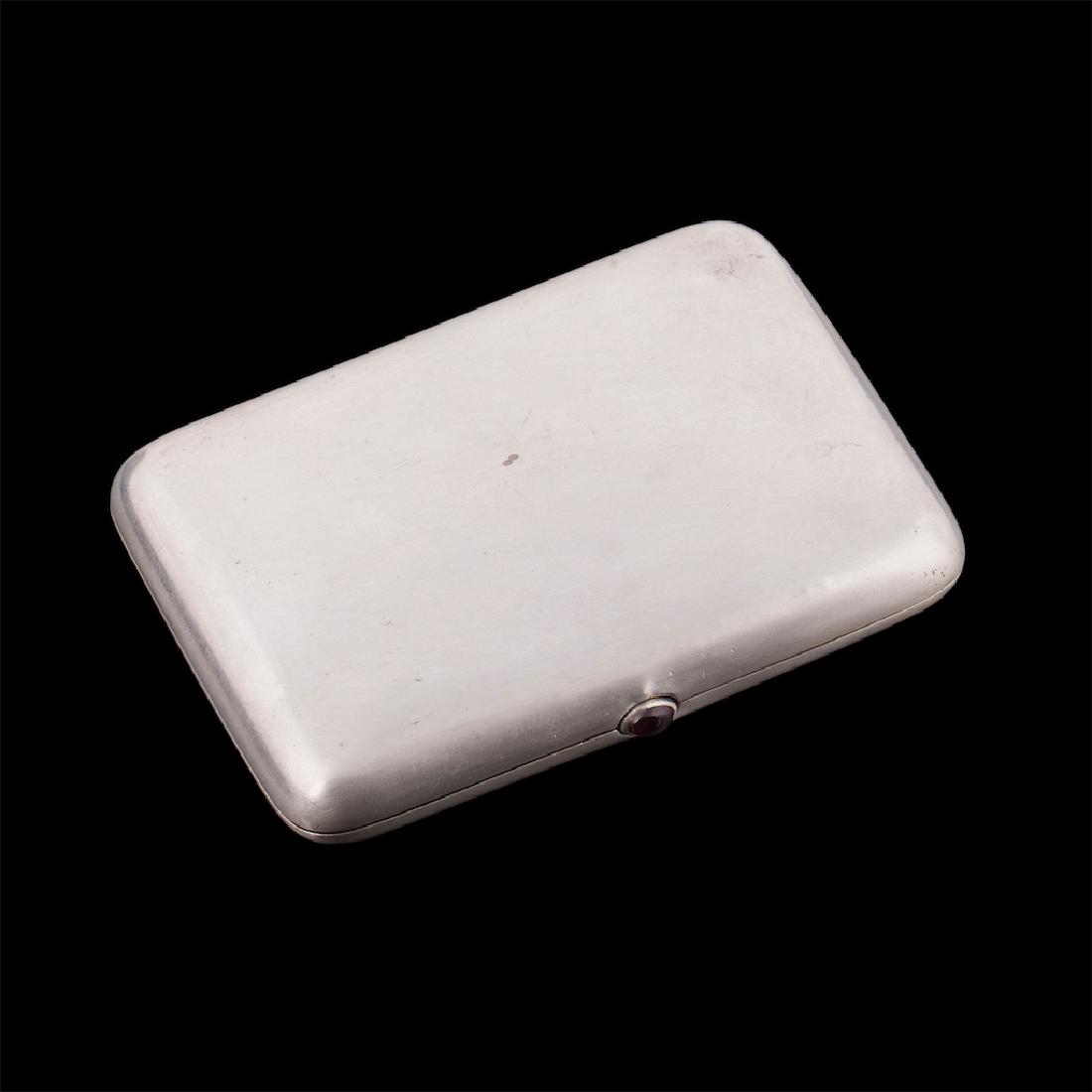 Elegant Faberge silver cigarette case — image 3