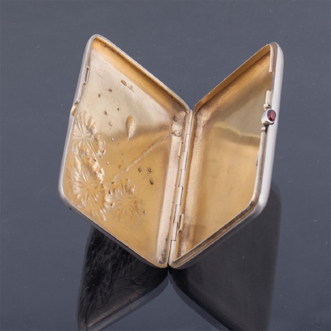 Elegant Faberge silver cigarette case — image 4