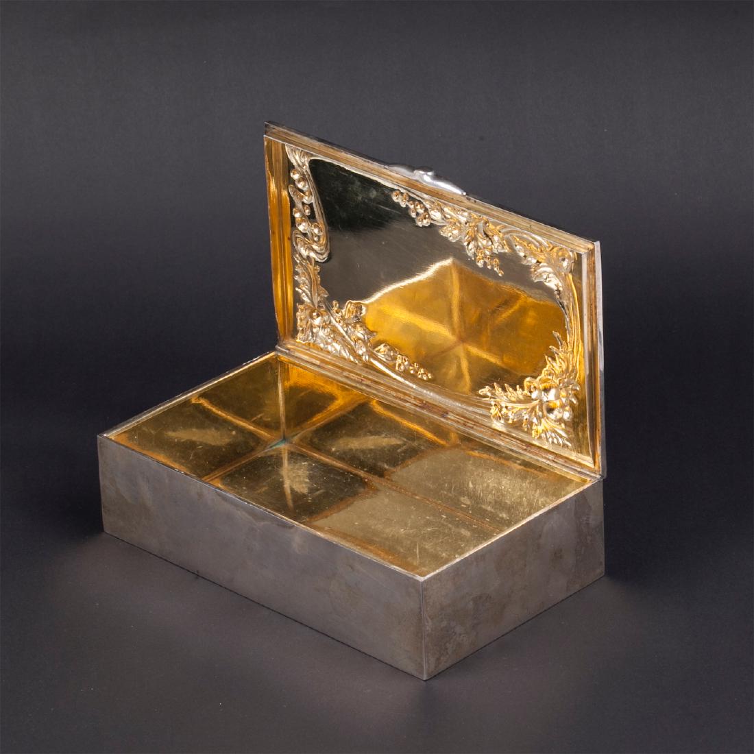 Russian art-noveau style silver-gilt cigar box — image 2