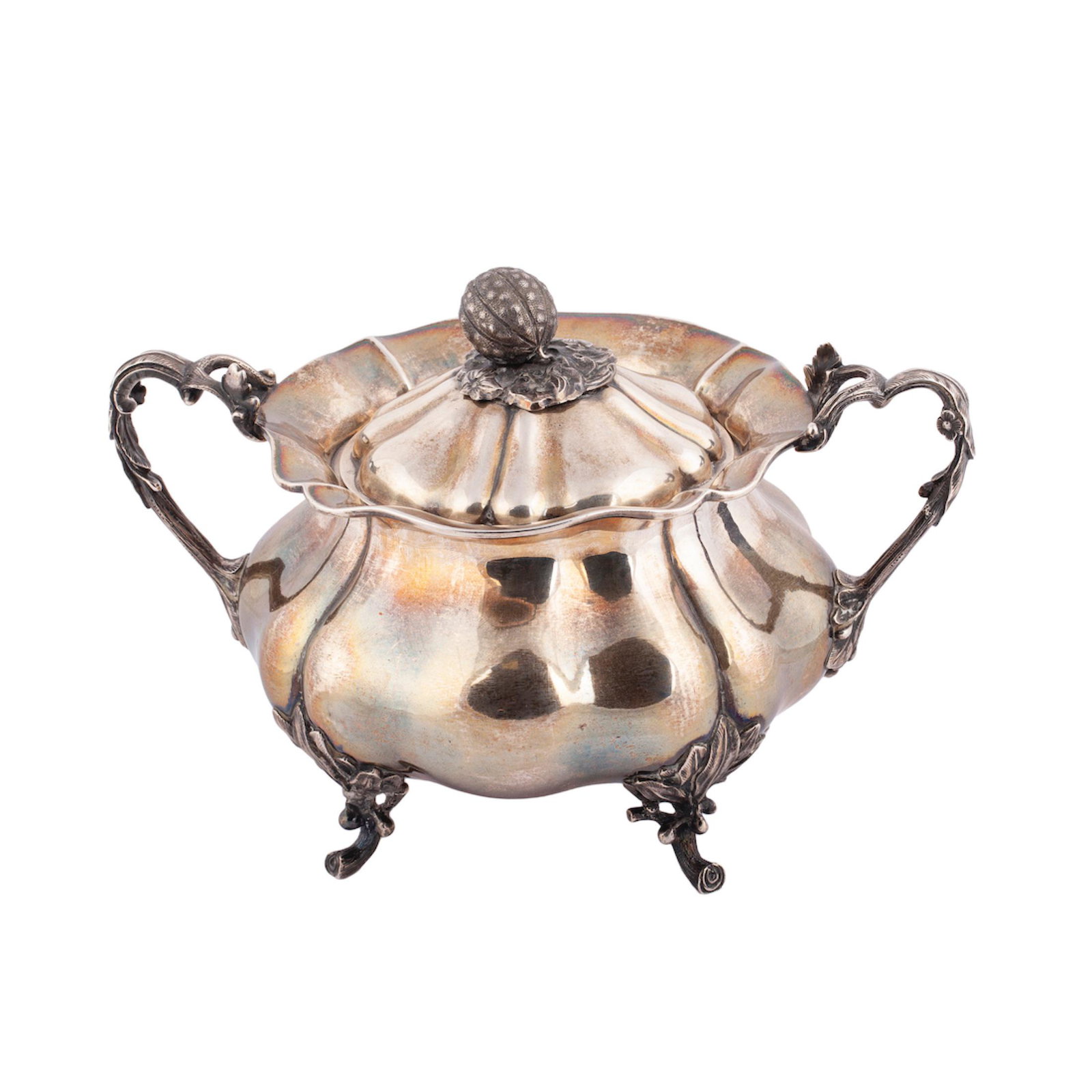 A Russian silver sugar bowl in baroque style — image 1