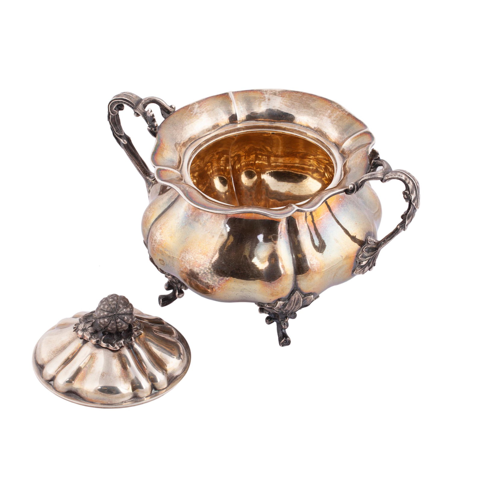 A Russian silver sugar bowl in baroque style — image 2