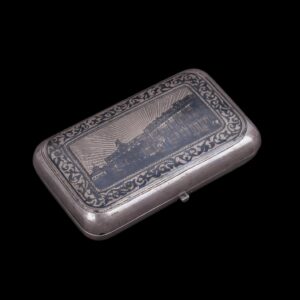 Russian cigarette case with a Winter Palace — image 1