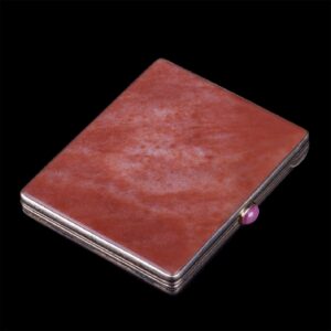 Soviet silver-gilt and quartzite cigarette case — image 1