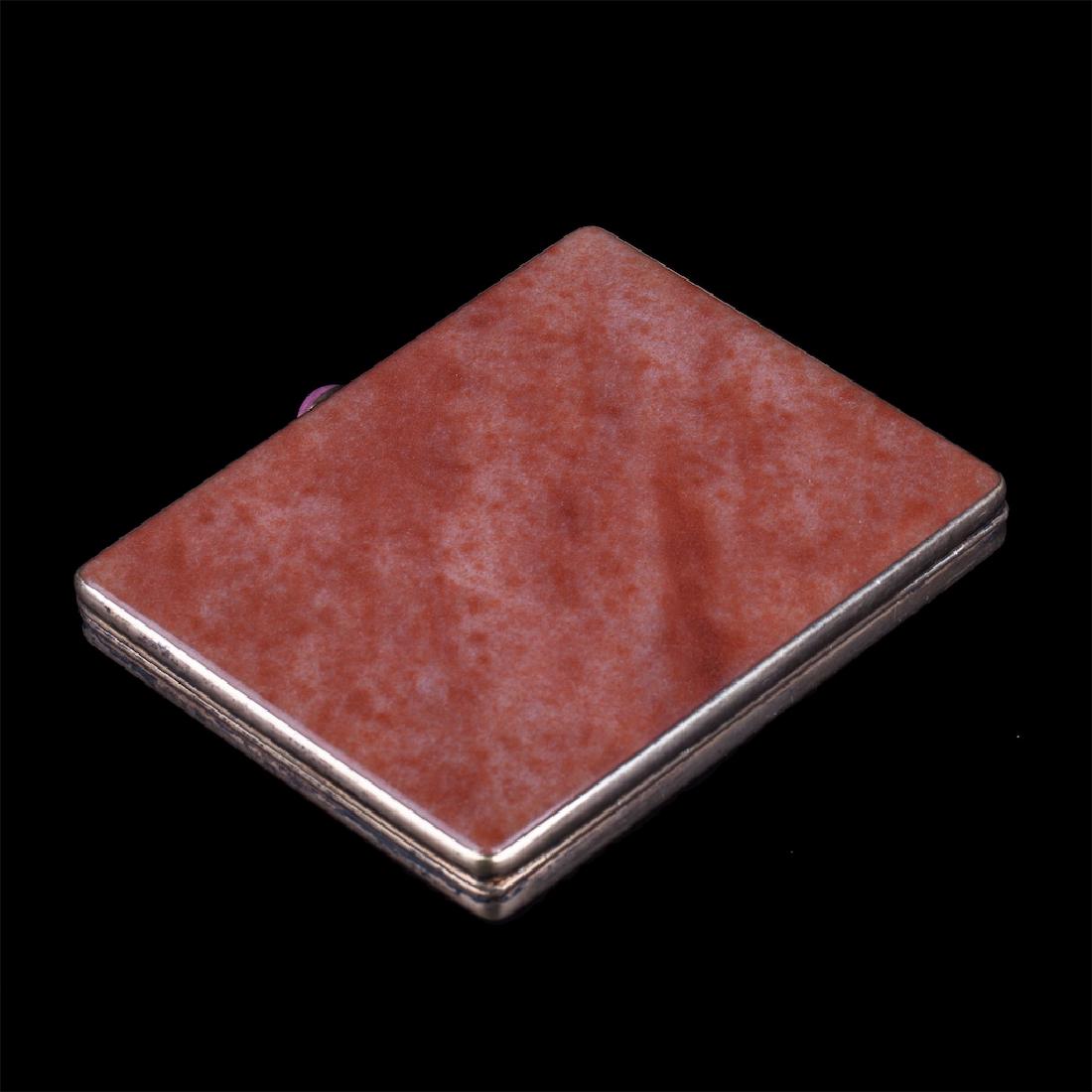 Soviet silver-gilt and quartzite cigarette case — image 2