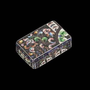 Russian silver and cloisonne enamel snuff box — image 1