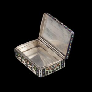 Russian silver and cloisonne enamel snuff box — image 2
