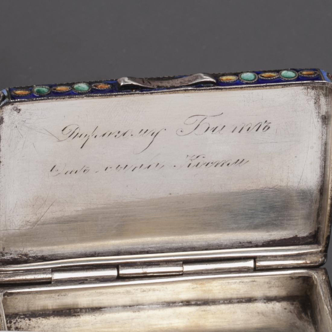 Russian silver and cloisonne enamel snuff box — image 4