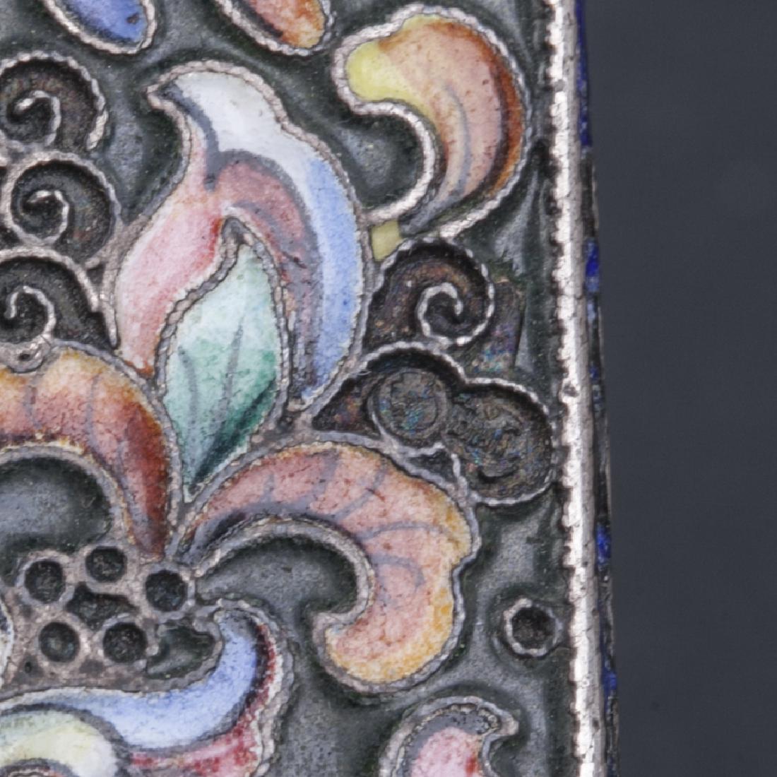 Russian silver and cloisonne enamel snuff box — image 6