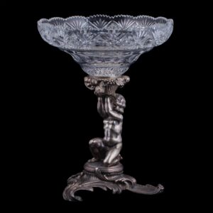 Russian silver and cut-glass vase — image 2