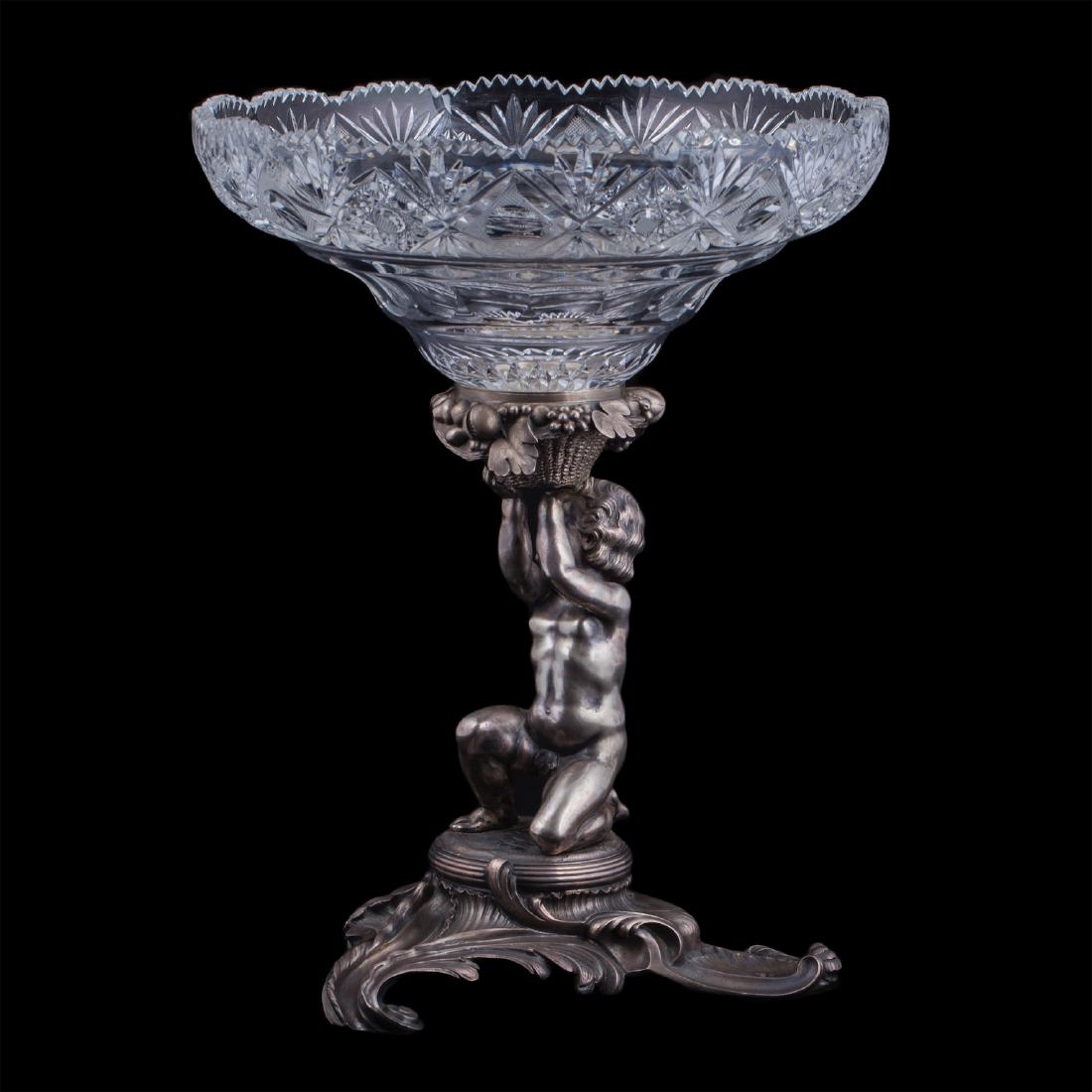 Russian silver and cut-glass vase — image 2
