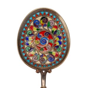 Russian plique -a-jour enamel jam spoon — image 3