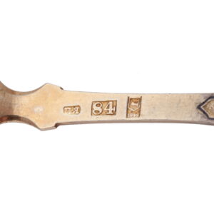 A Russian silver-gilt and niello tea spoons set — image 6