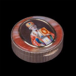 Russian gold and aventurine bonbonniere box — image 1