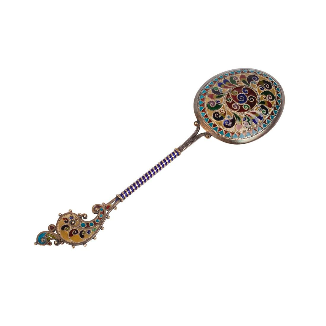 Russian plique -a-jour enamel jam spoon — image 2