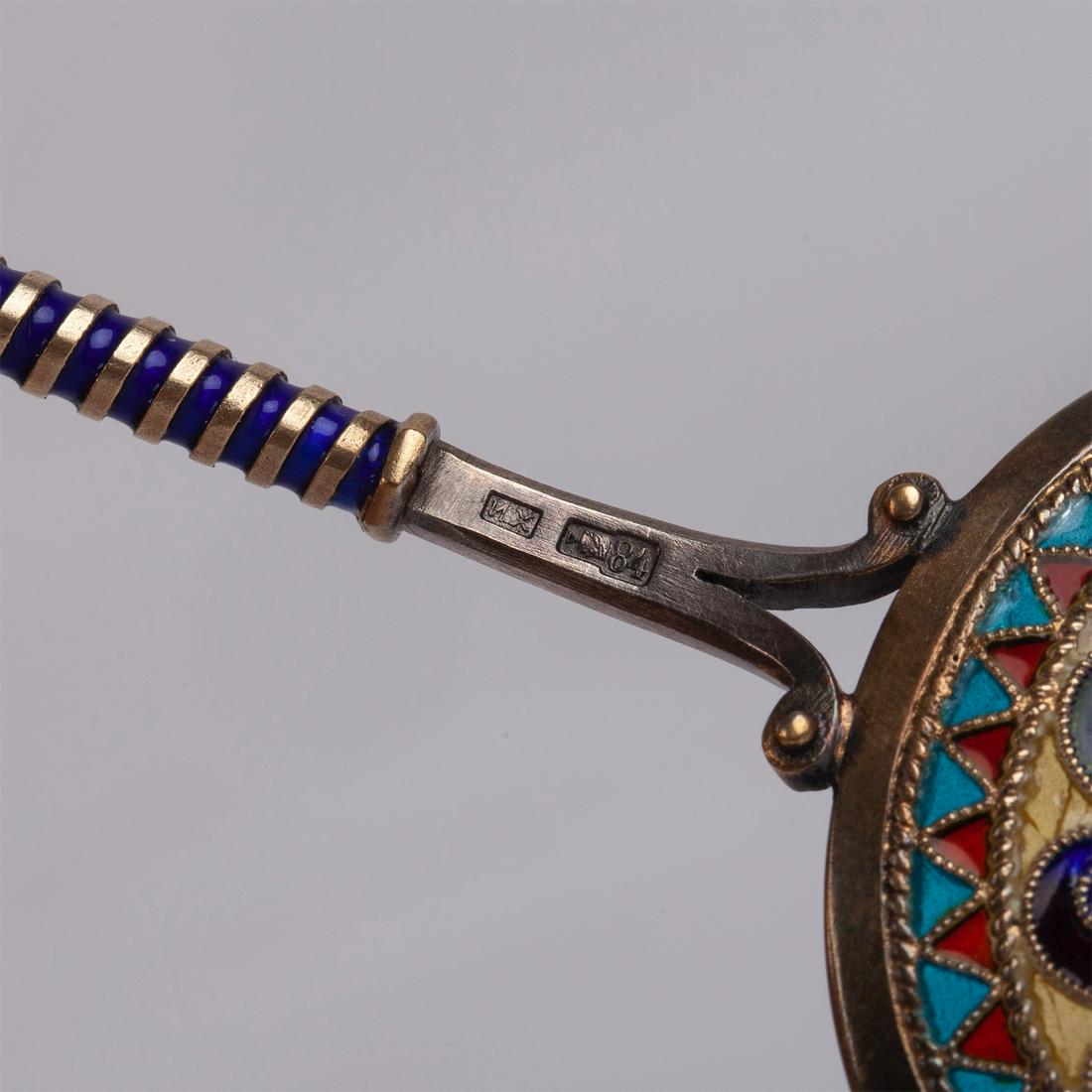 Russian plique -a-jour enamel jam spoon — image 4